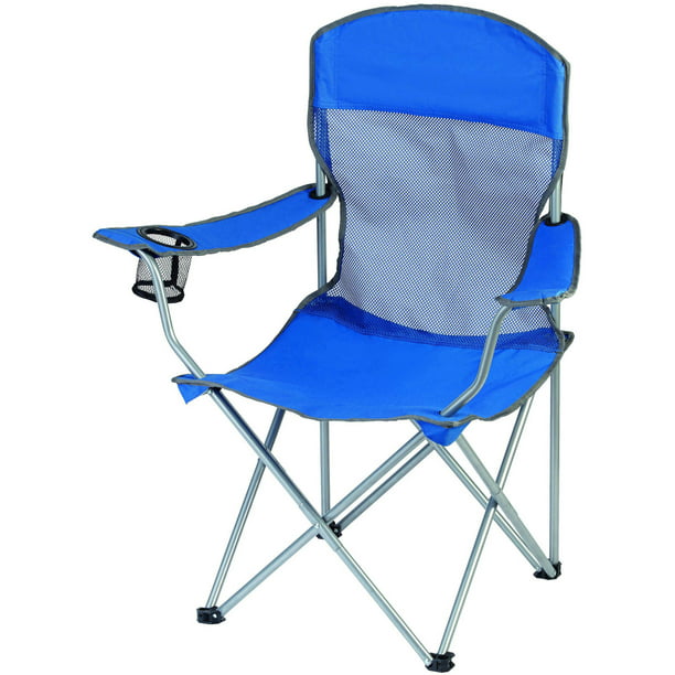 Blue for sale online Ozark Trail Basic Mesh Folding Camp Chair with Cup Holder